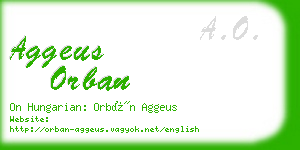 aggeus orban business card